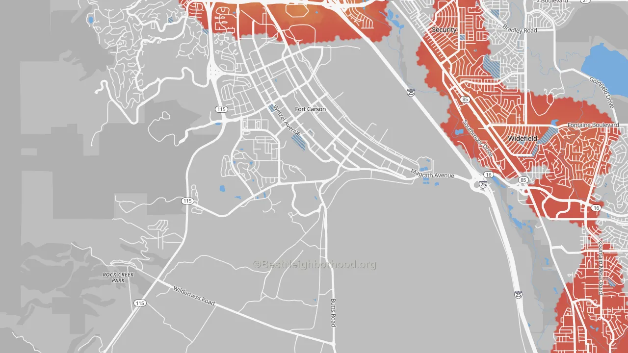 Transit Grade map of 80913, CO