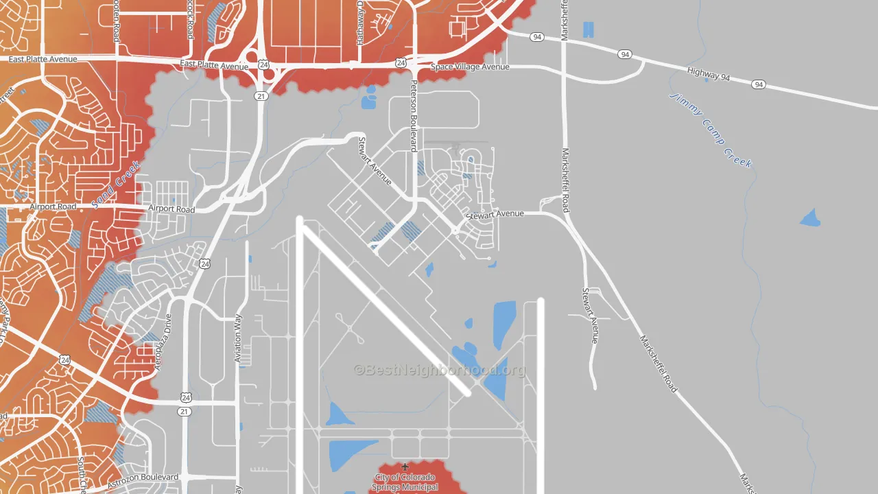 Transit Grade map of 80914, CO