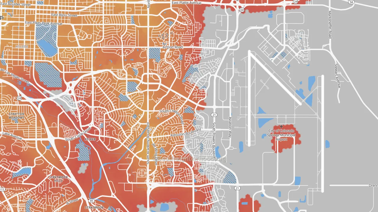 Transit Grade map of 80916, CO