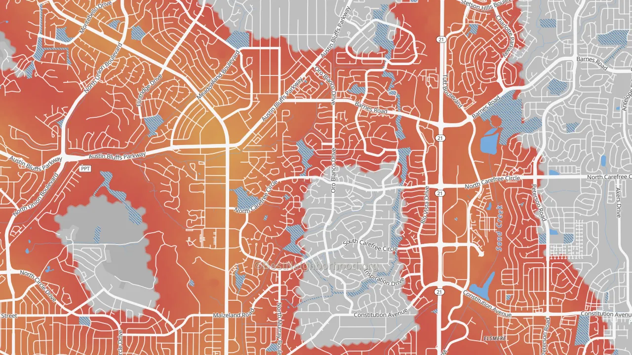 Transit Grade map of 80917, CO