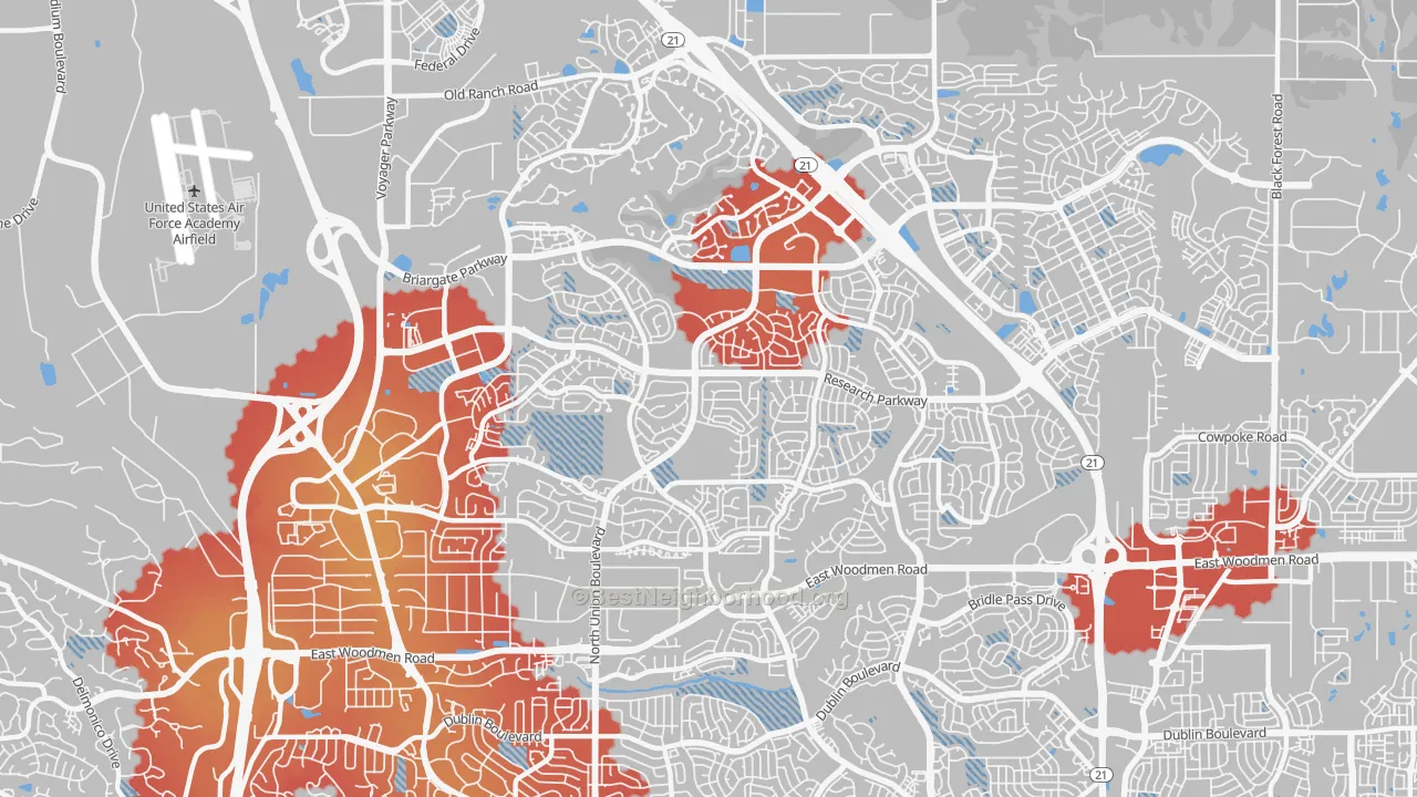 Transit Grade map of 80920, CO
