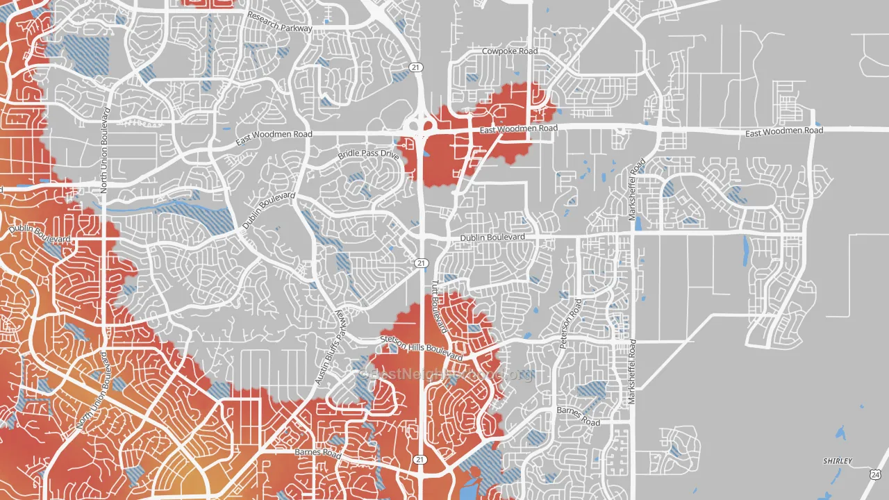 Transit Grade map of 80923, CO