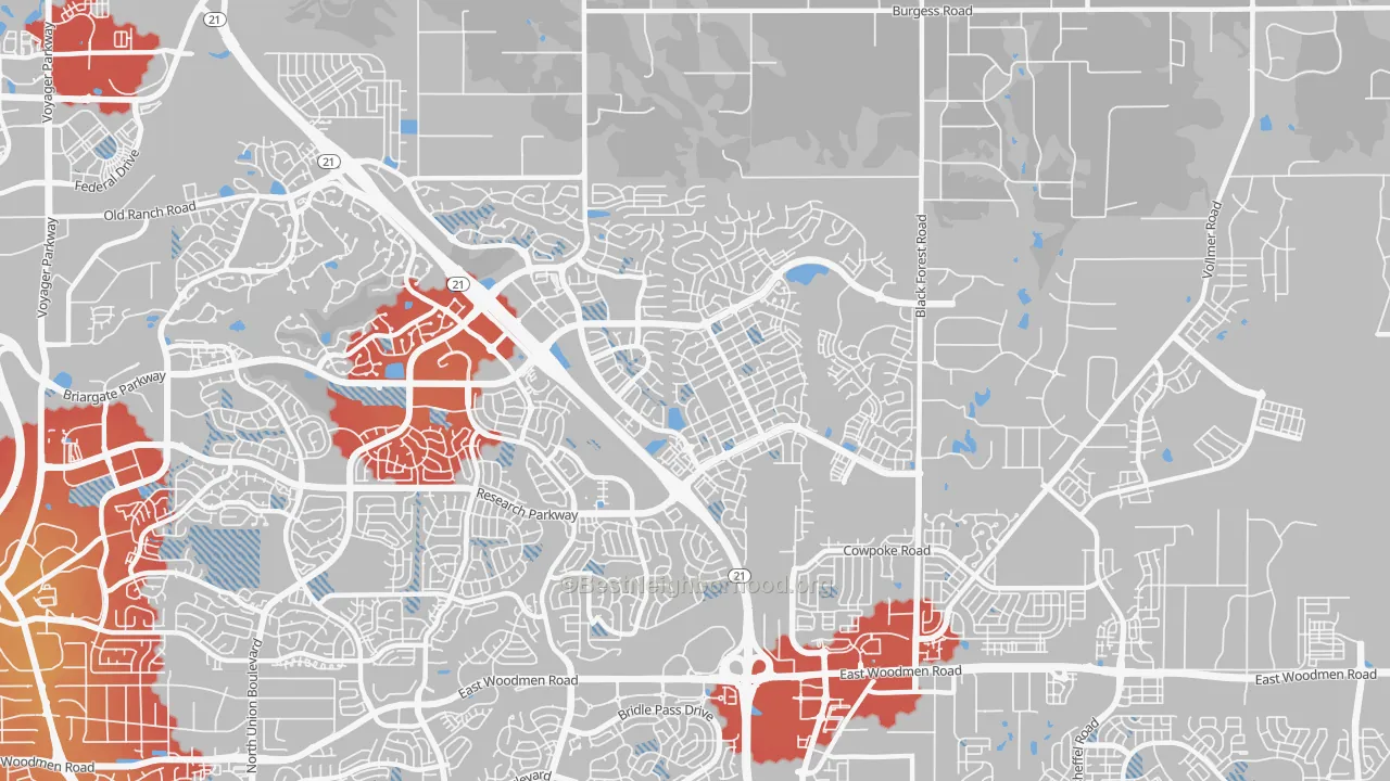 Transit Grade map of 80924, CO