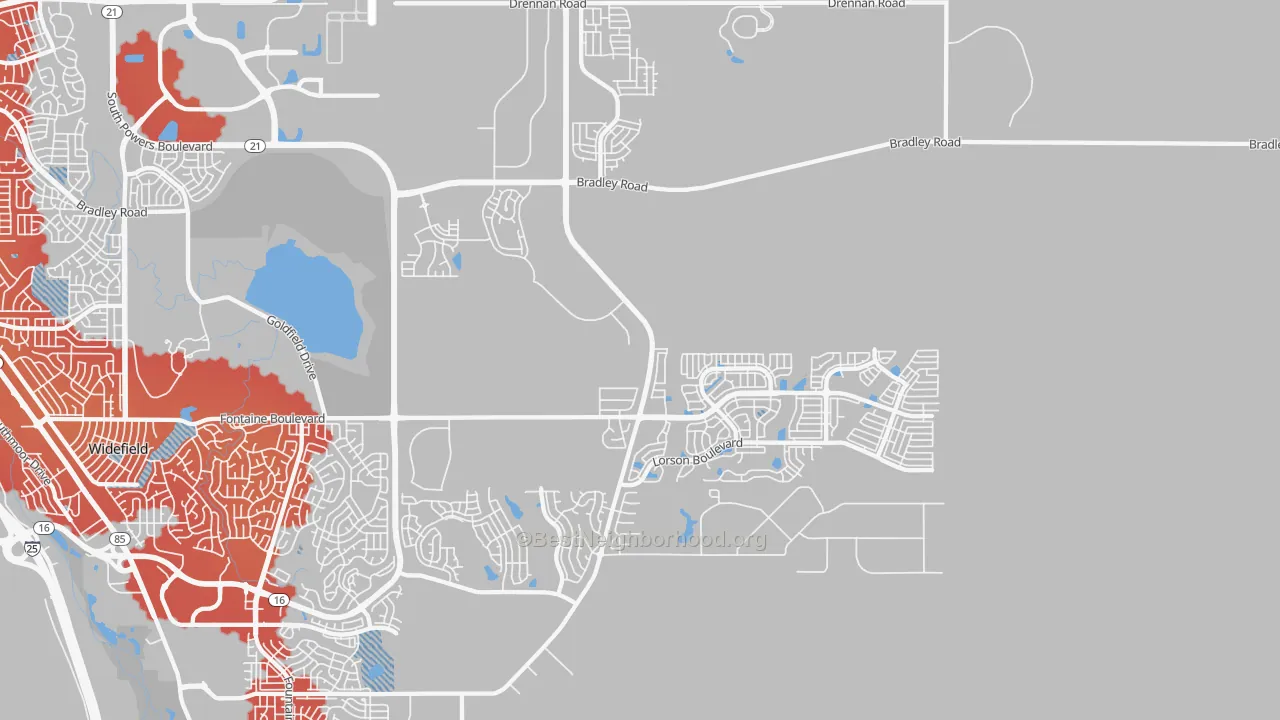 Transit Grade map of 80925, CO
