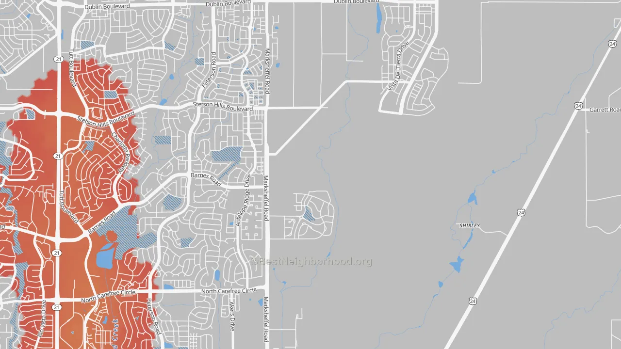 Transit Grade map of 80938, CO