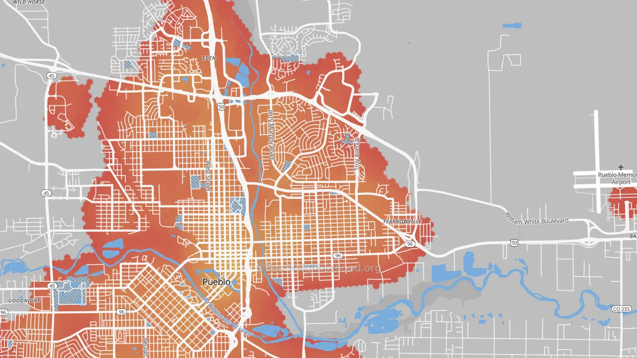 Transit Grade map of 81001, CO