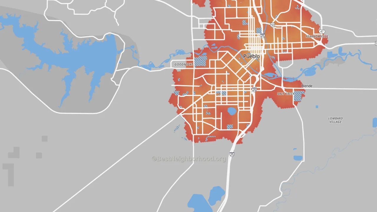 Transit Grade map of 81005, CO