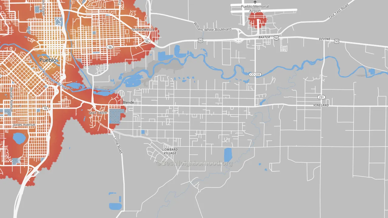 Transit Grade map of 81006, CO