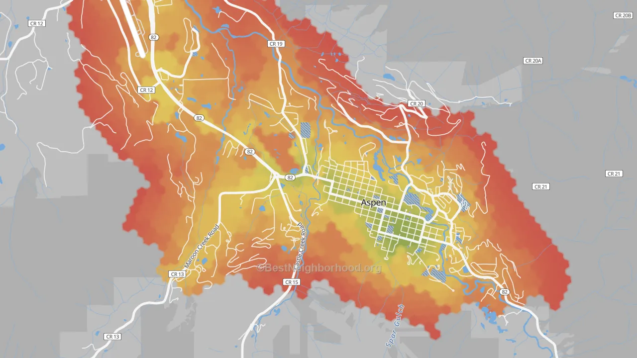 Transit Grade map of 81612, CO