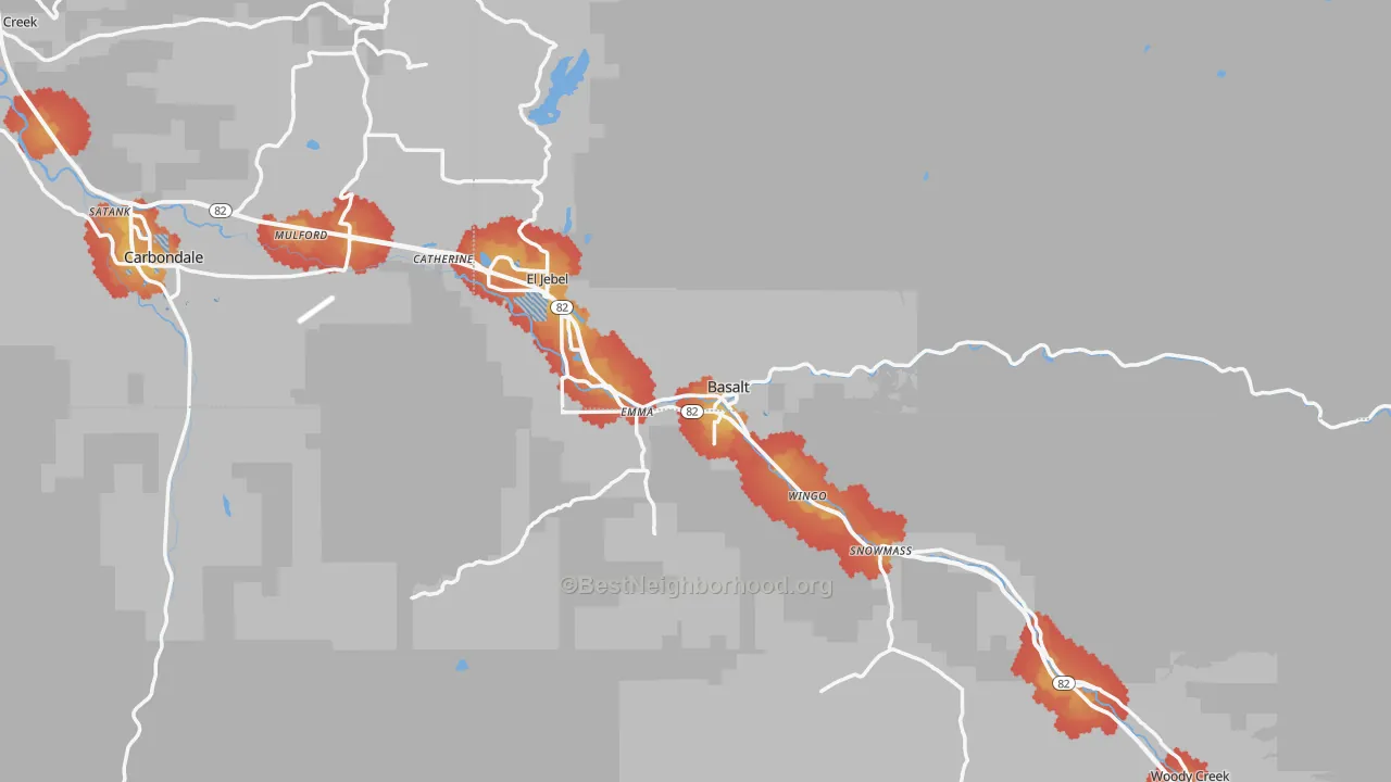 Transit Grade map of 81621, CO
