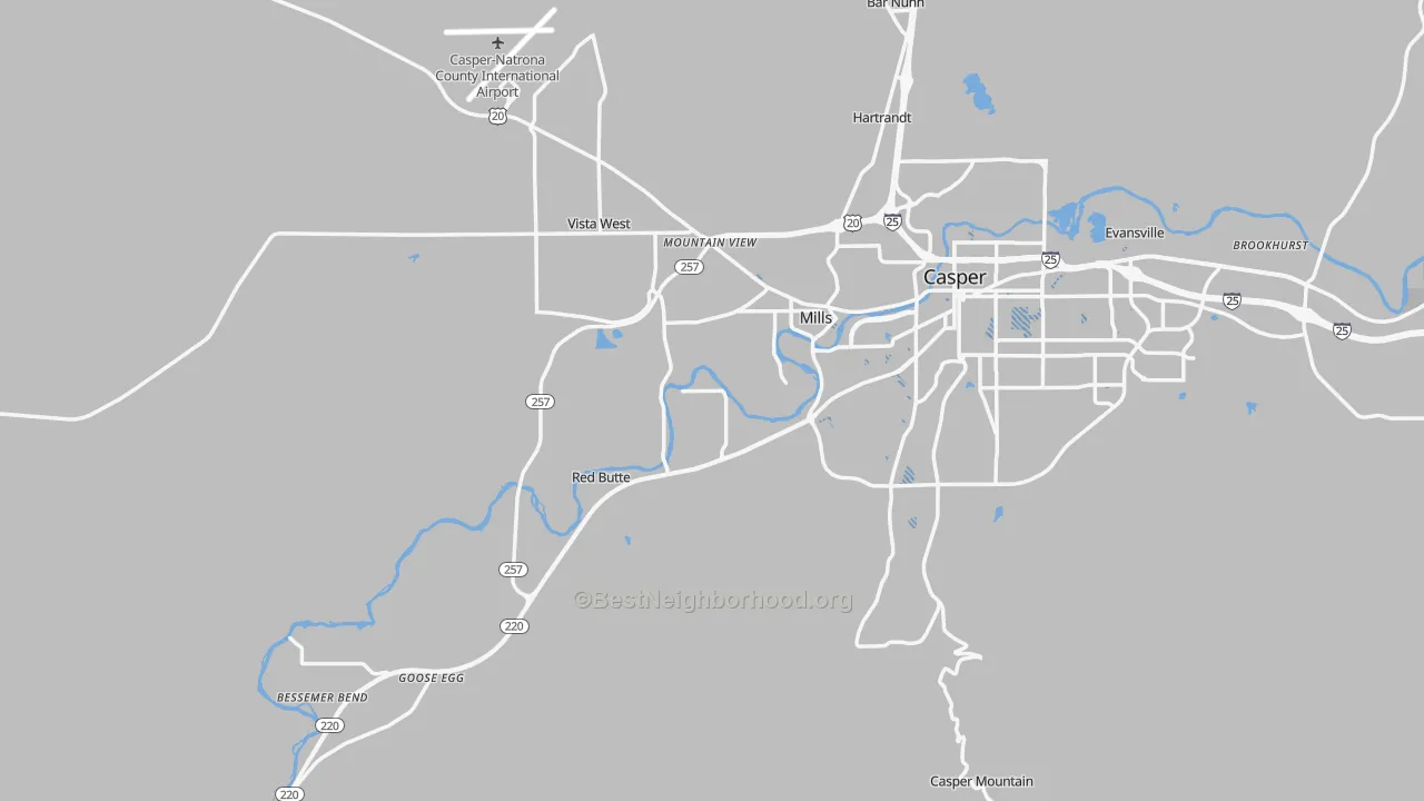 Transit Grade map of 82604, WY