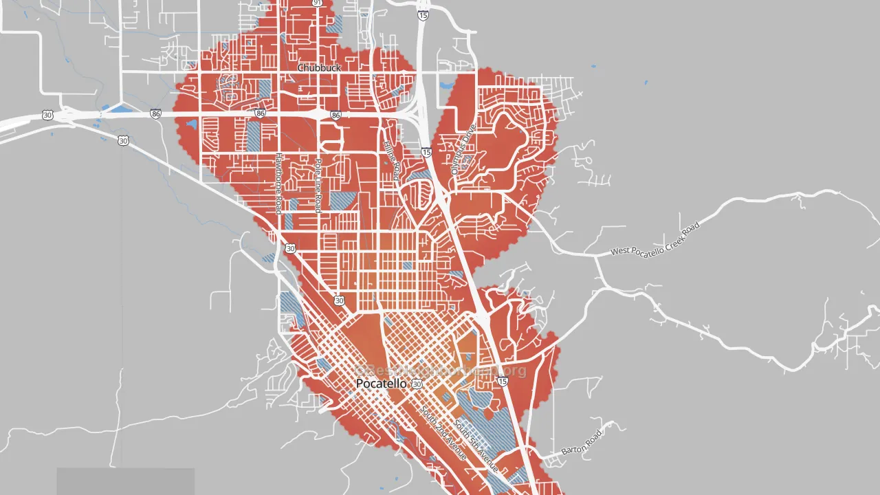 Transit Grade map of 83201, ID