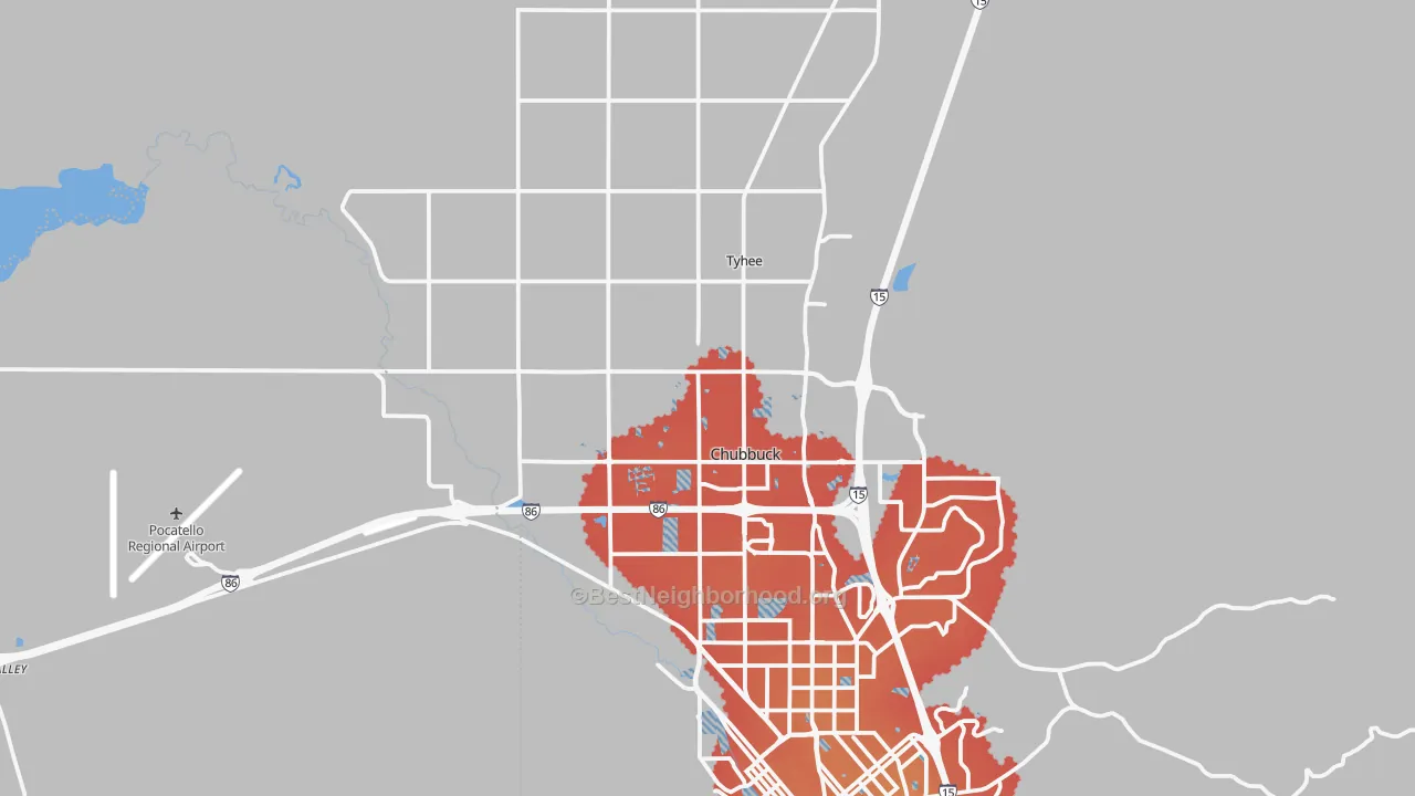 Transit Grade map of 83202, ID