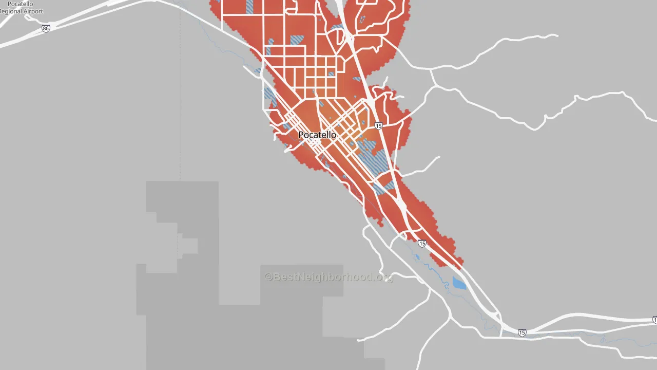 Transit Grade map of 83204, ID