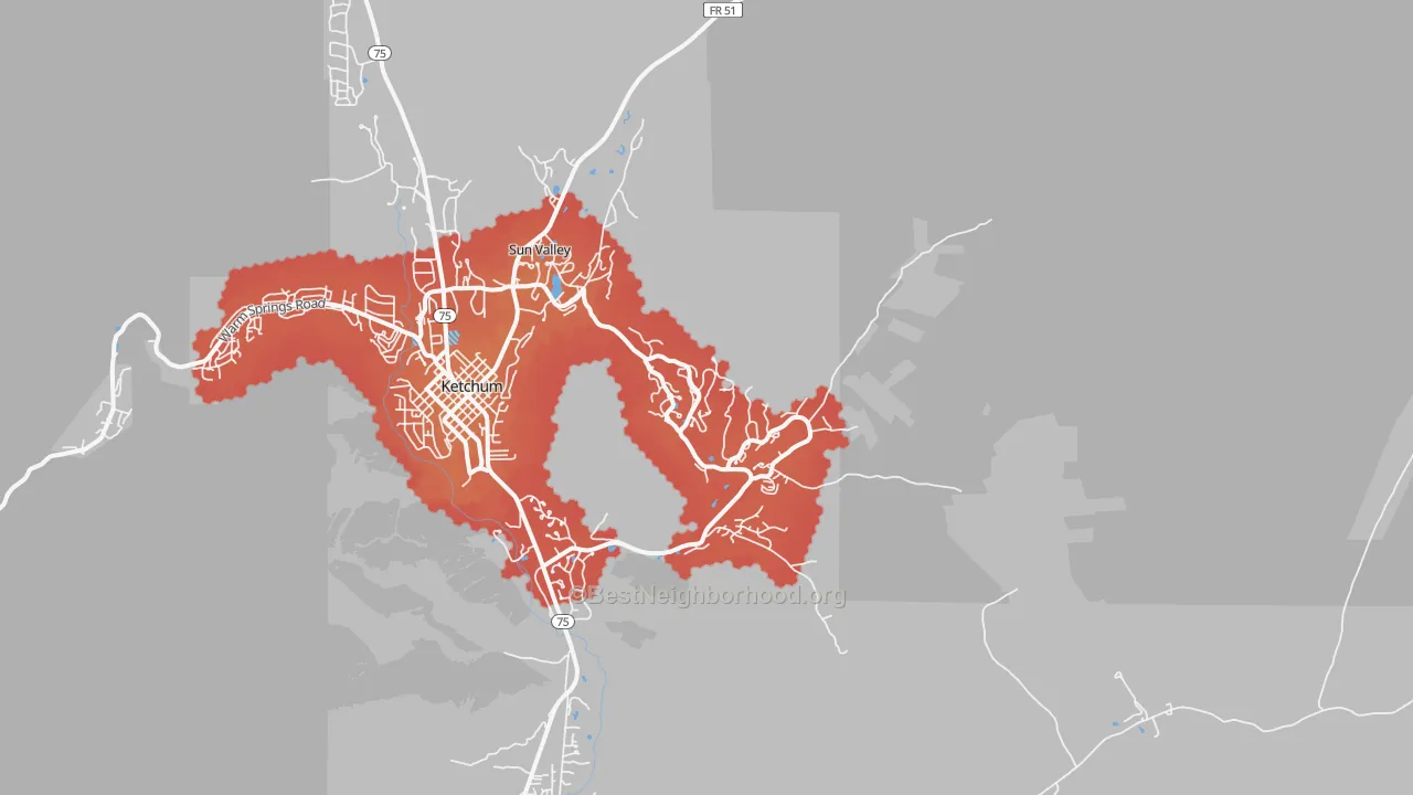 Transit Grade map of 83353, ID