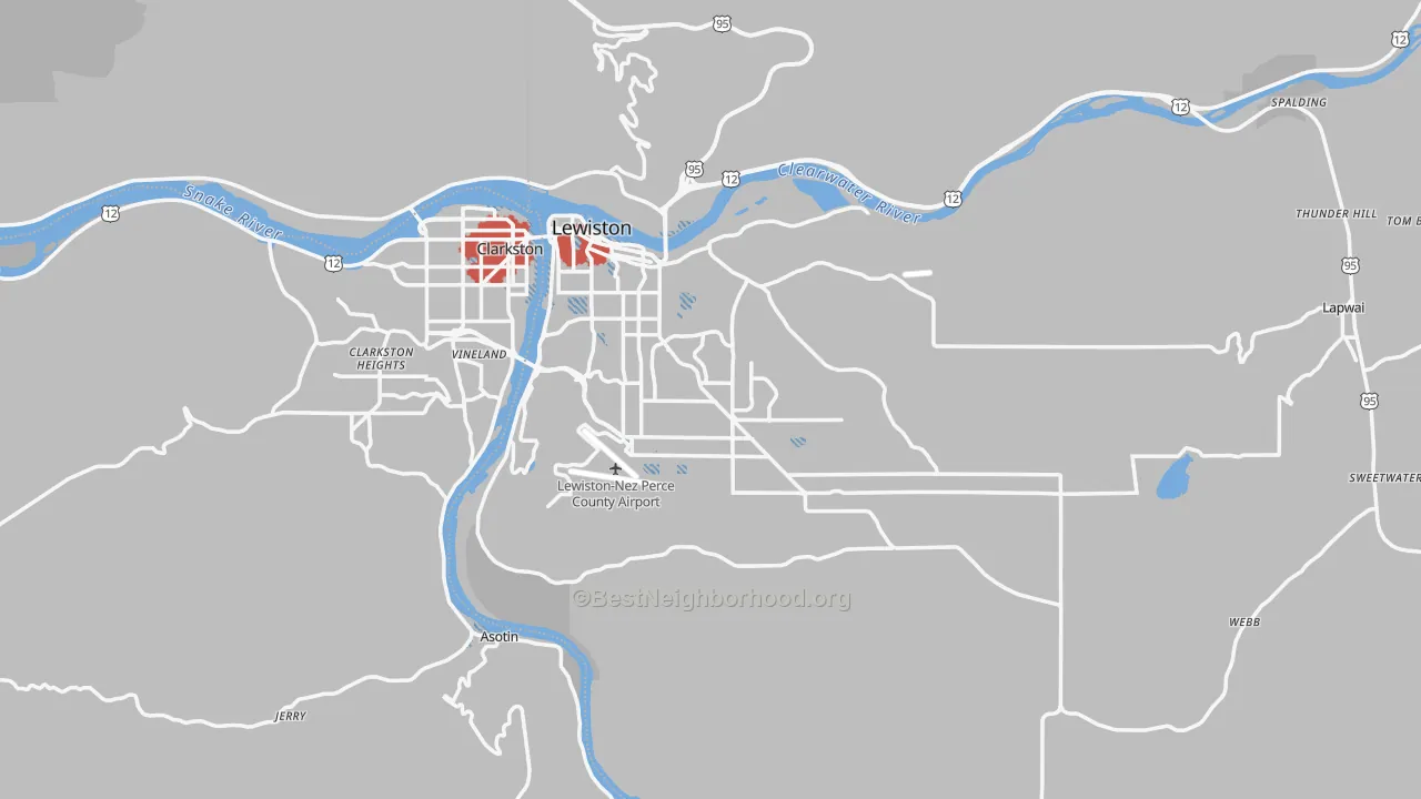 Transit Grade map of 83501, ID