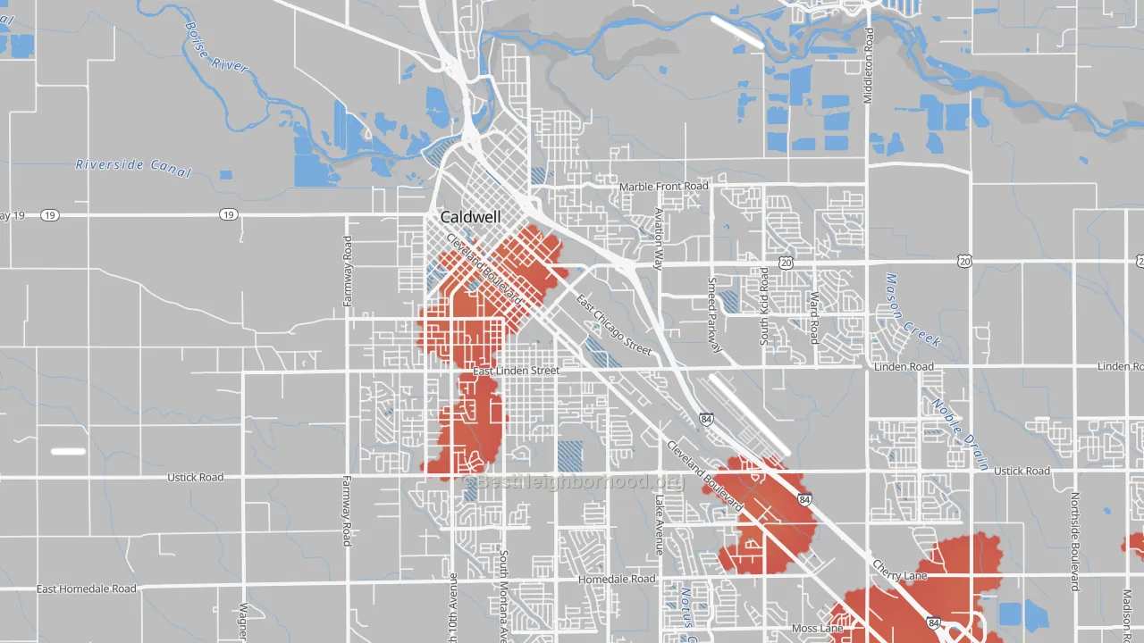 Transit Grade map of 83605, ID