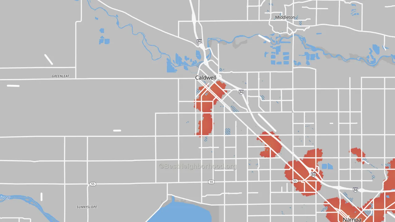 Transit Grade map of 83607, ID