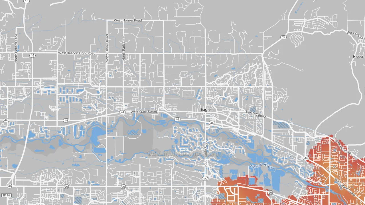 Transit Grade map of 83616, ID
