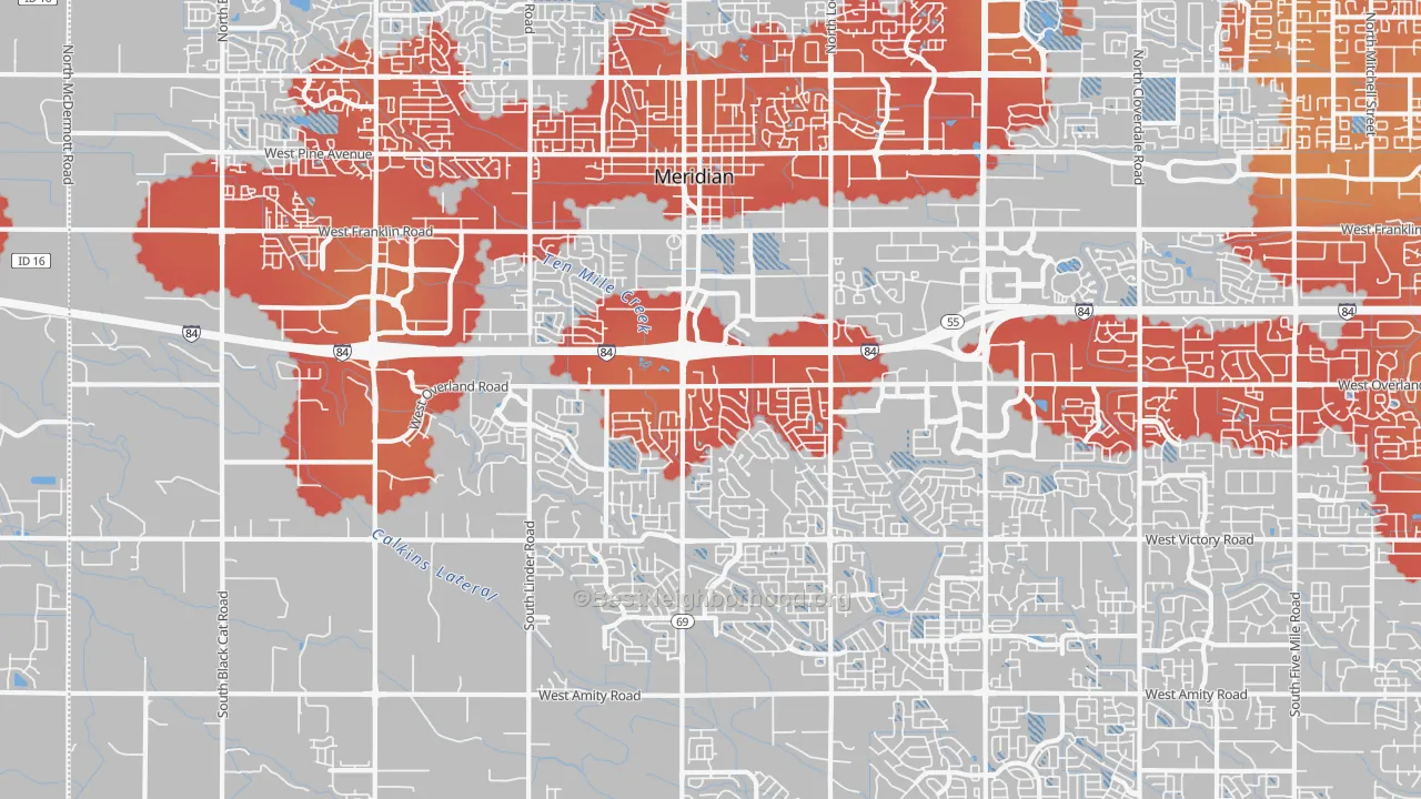 Transit Grade map of 83642, ID