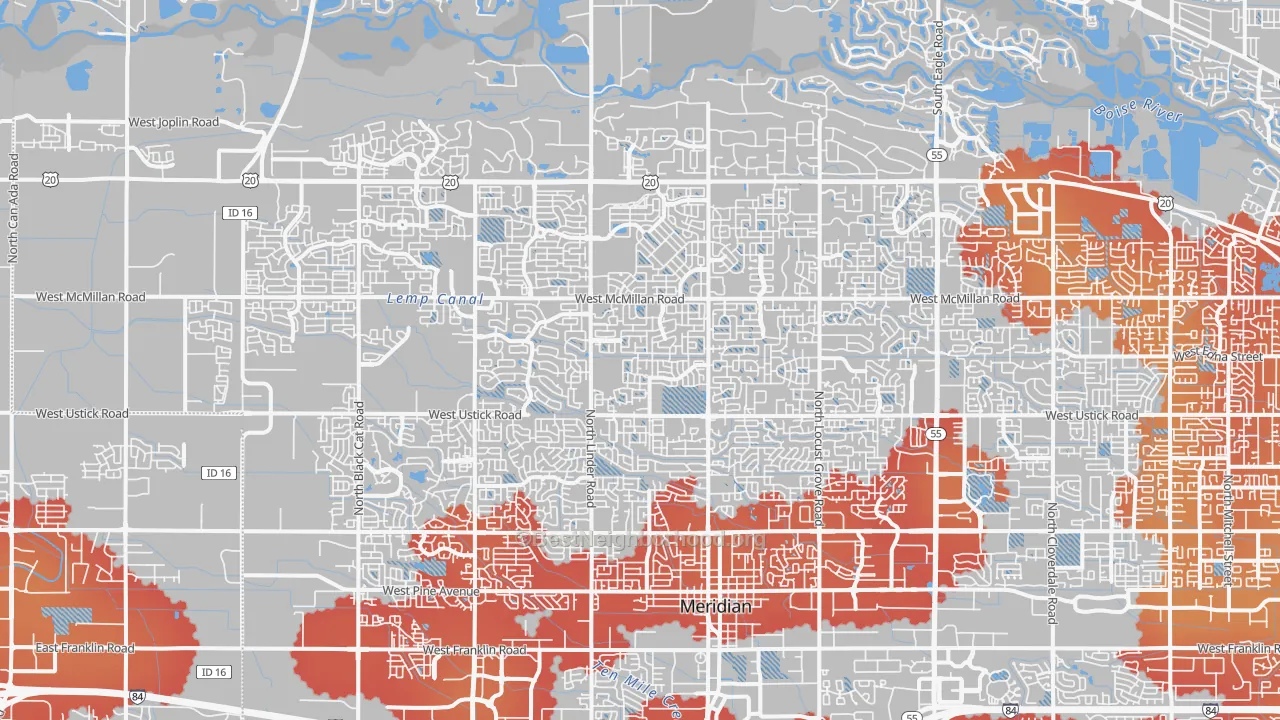 Transit Grade map of 83646, ID