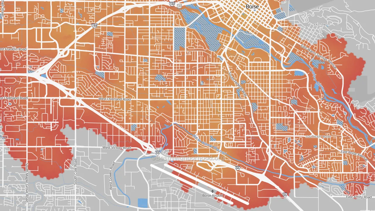 Transit Grade map of 83705, ID