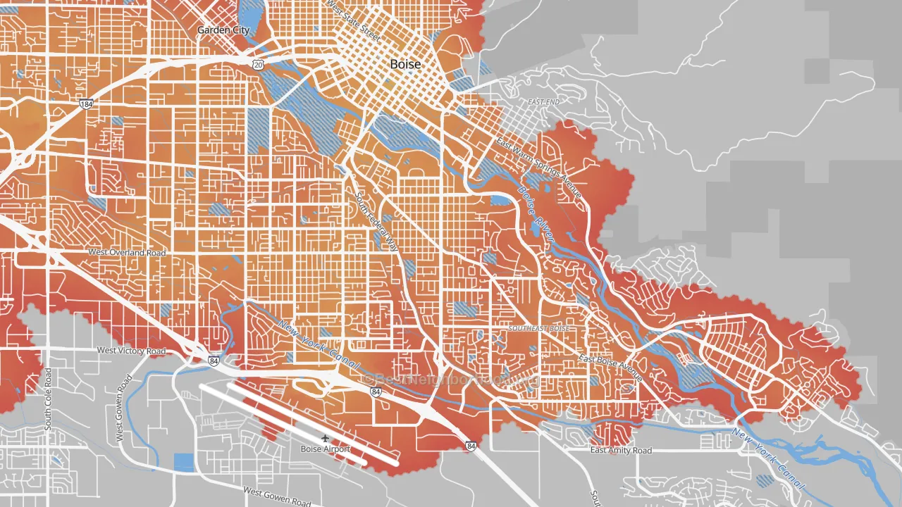 Transit Grade map of 83706, ID