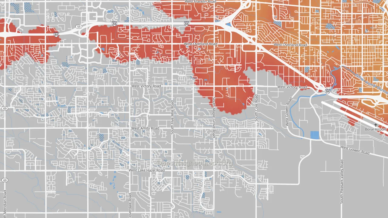 Transit Grade map of 83709, ID