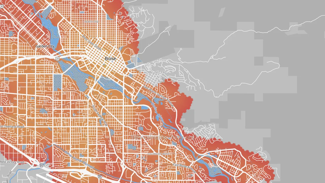Transit Grade map of 83712, ID