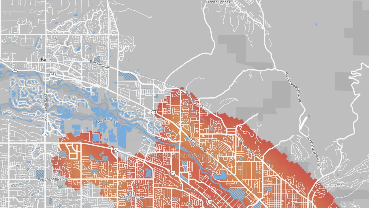 Transit Grade map of 83714, ID