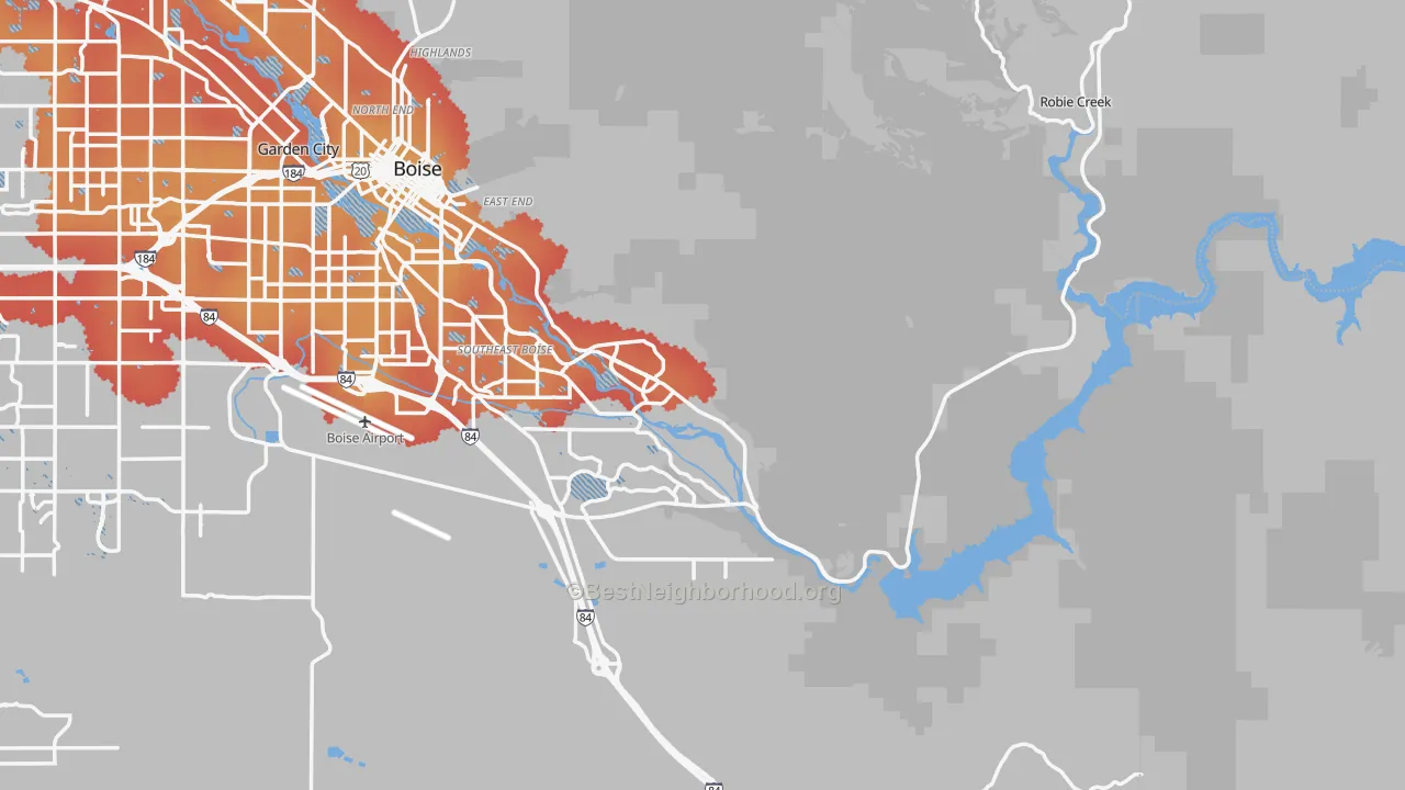 Transit Grade map of 83716, ID