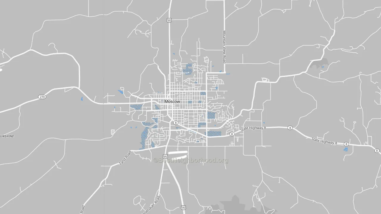 Transit Grade map of 83843, ID