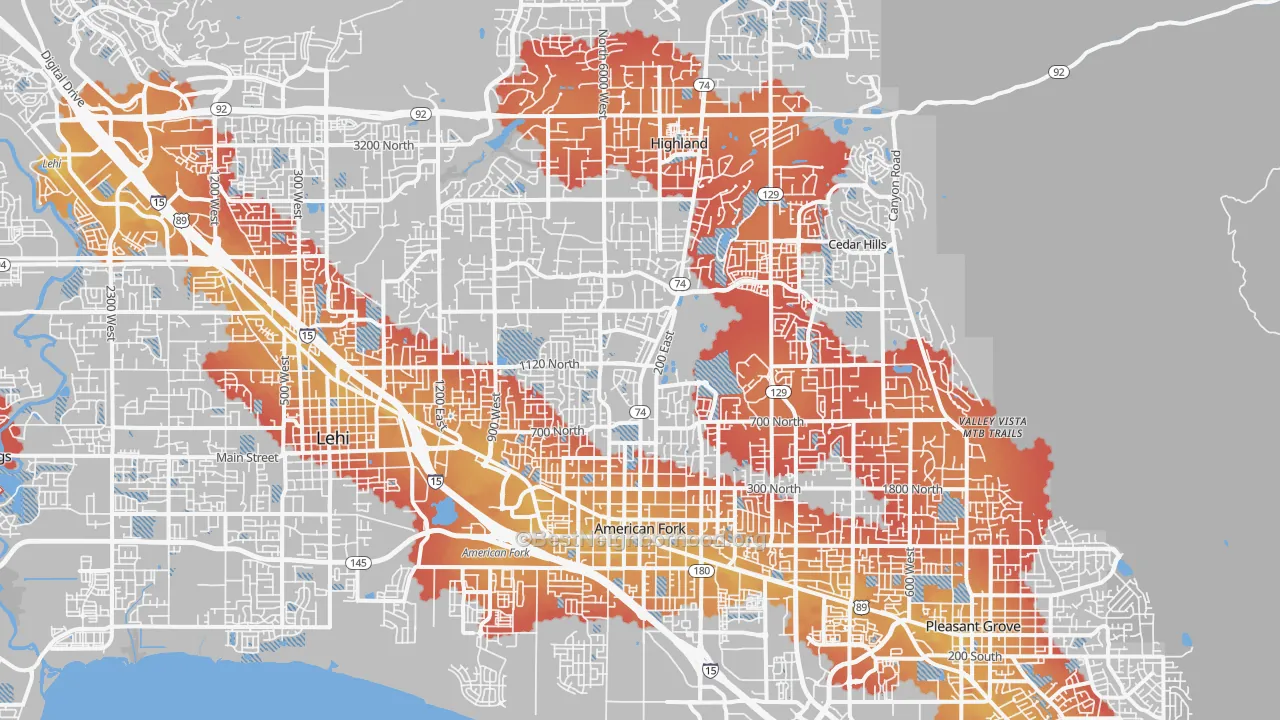 Transit Grade map of 84003, UT