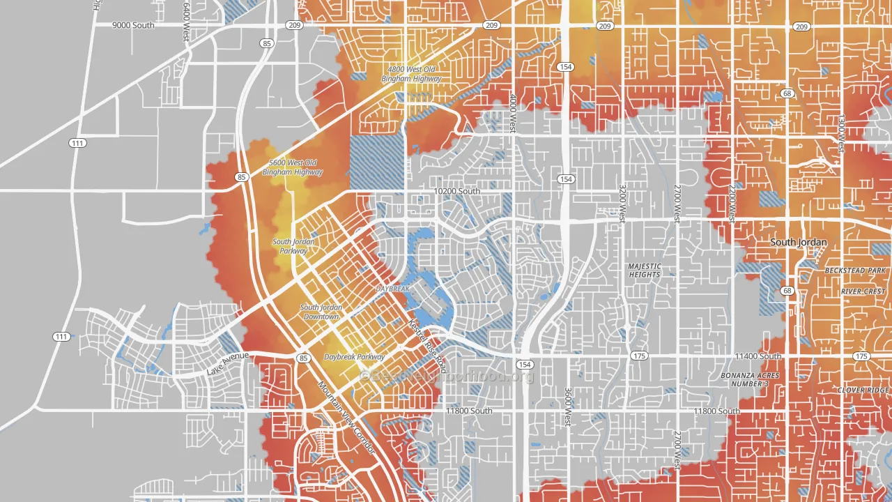 Transit Grade map of 84009, UT