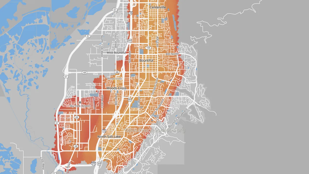 Transit Grade map of 84010, UT