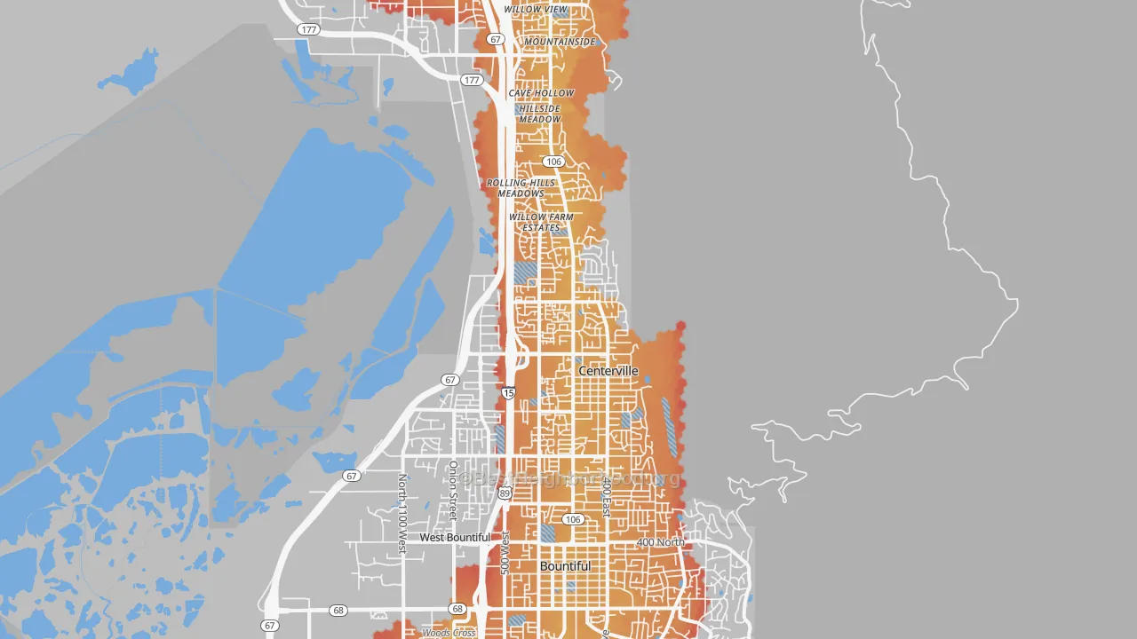Transit Grade map of 84014, UT