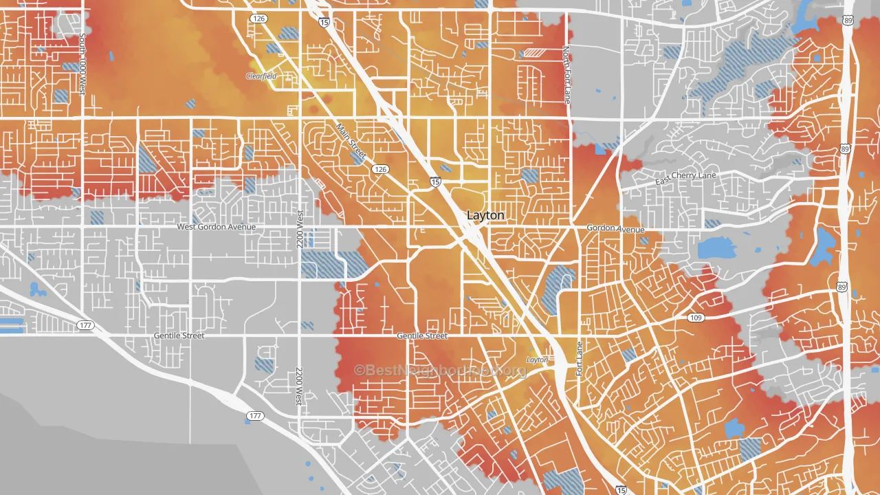 Transit Grade map of 84041, UT