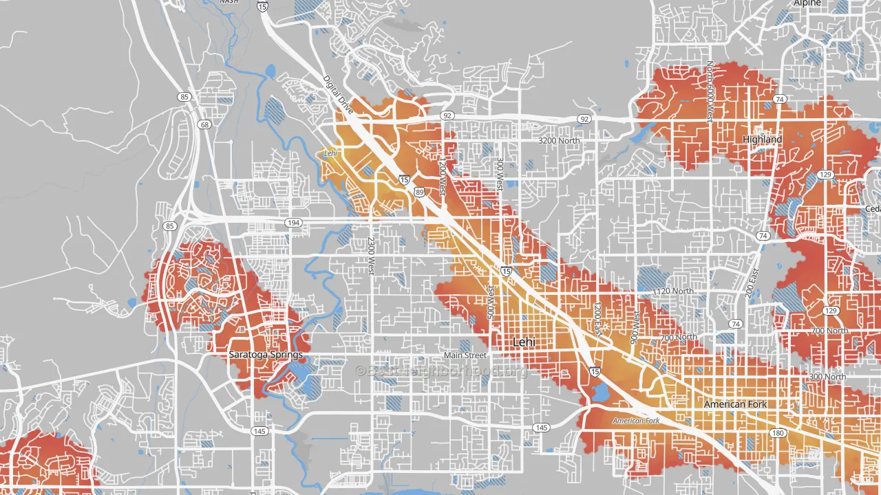 Transit Grade map of 84043, UT