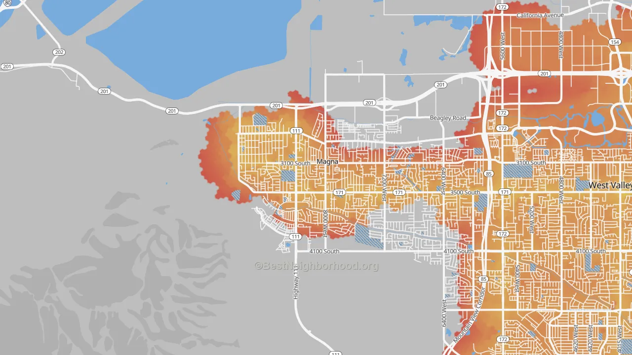 Transit Grade map of 84044, UT