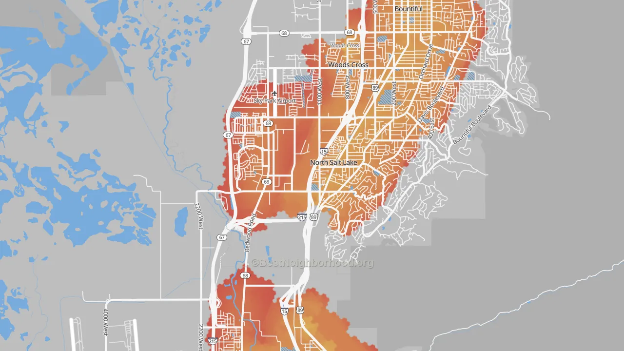 Transit Grade map of 84054, UT