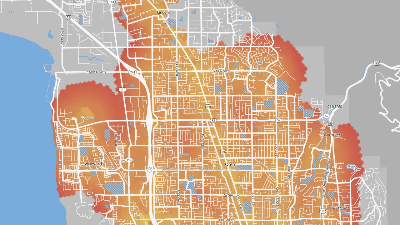 Transit Grade map of 84057, UT