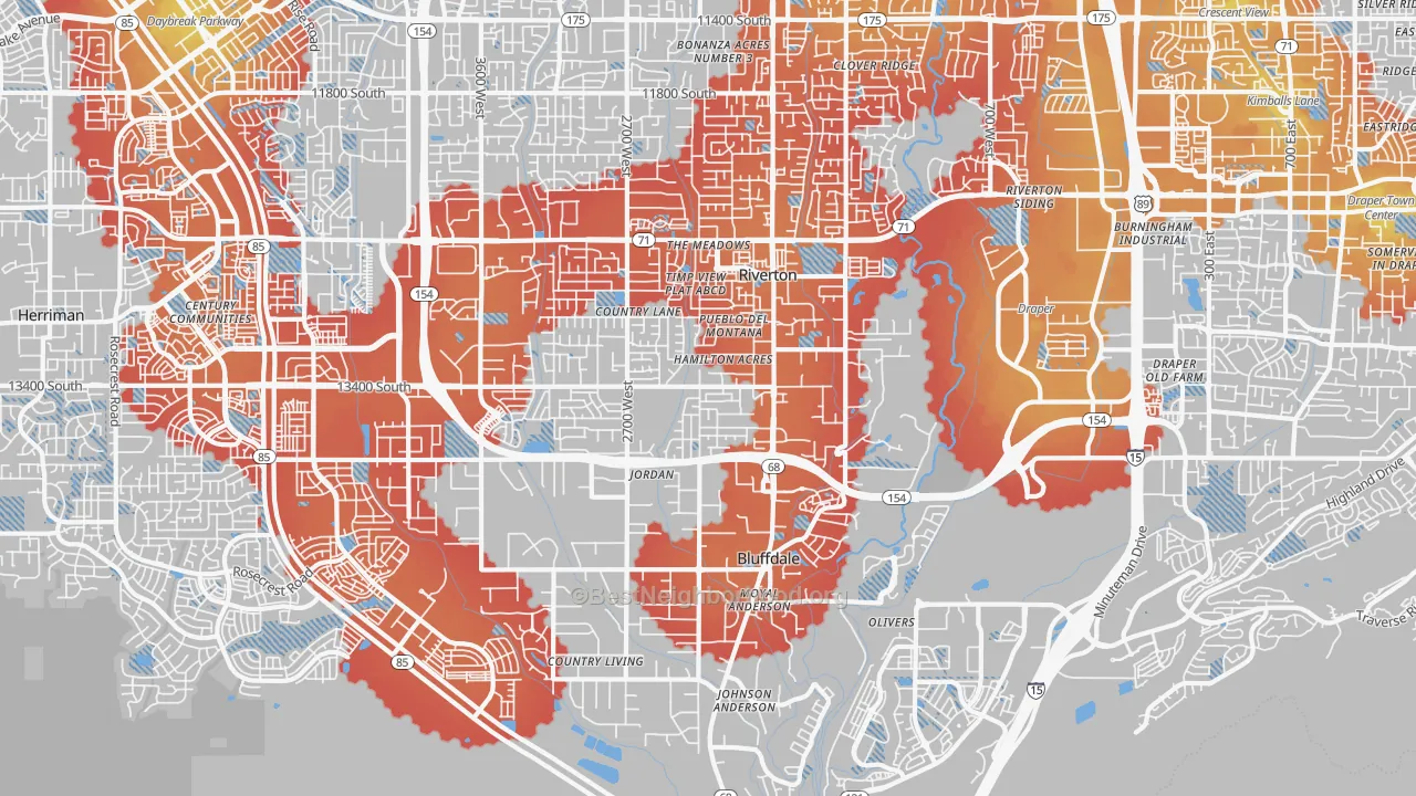 Transit Grade map of 84065, UT