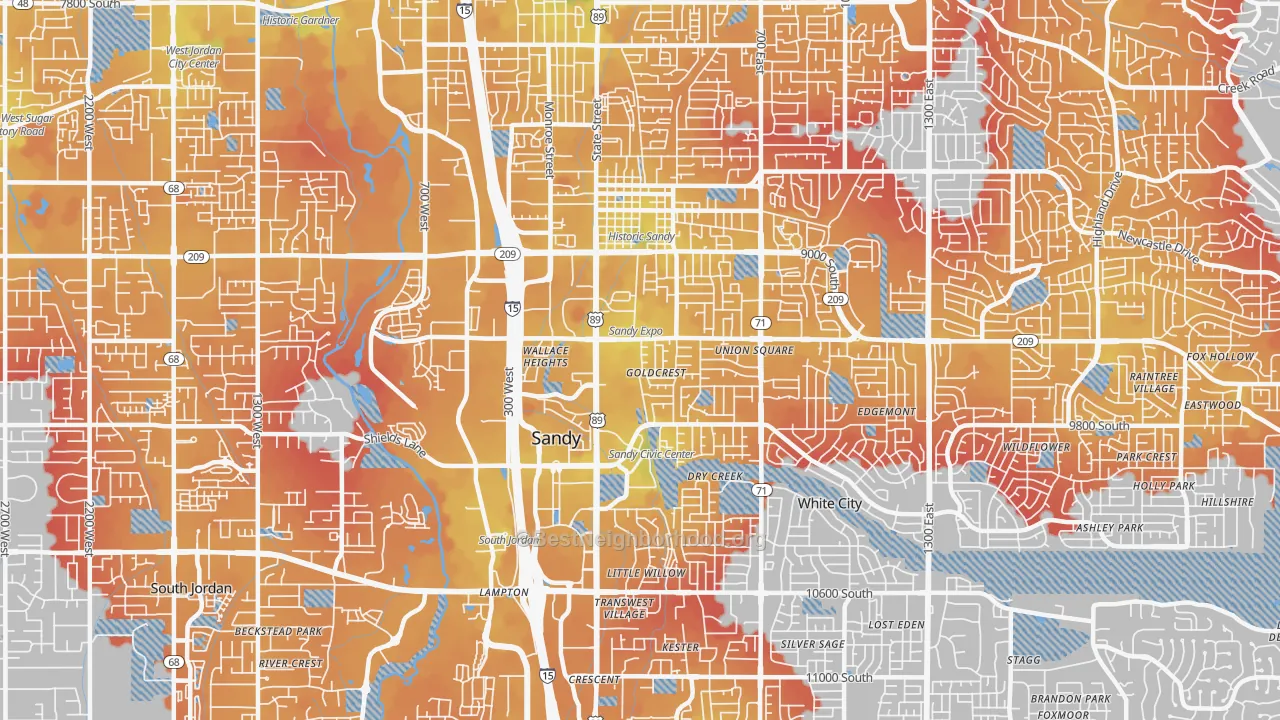 Transit Grade map of 84070, UT