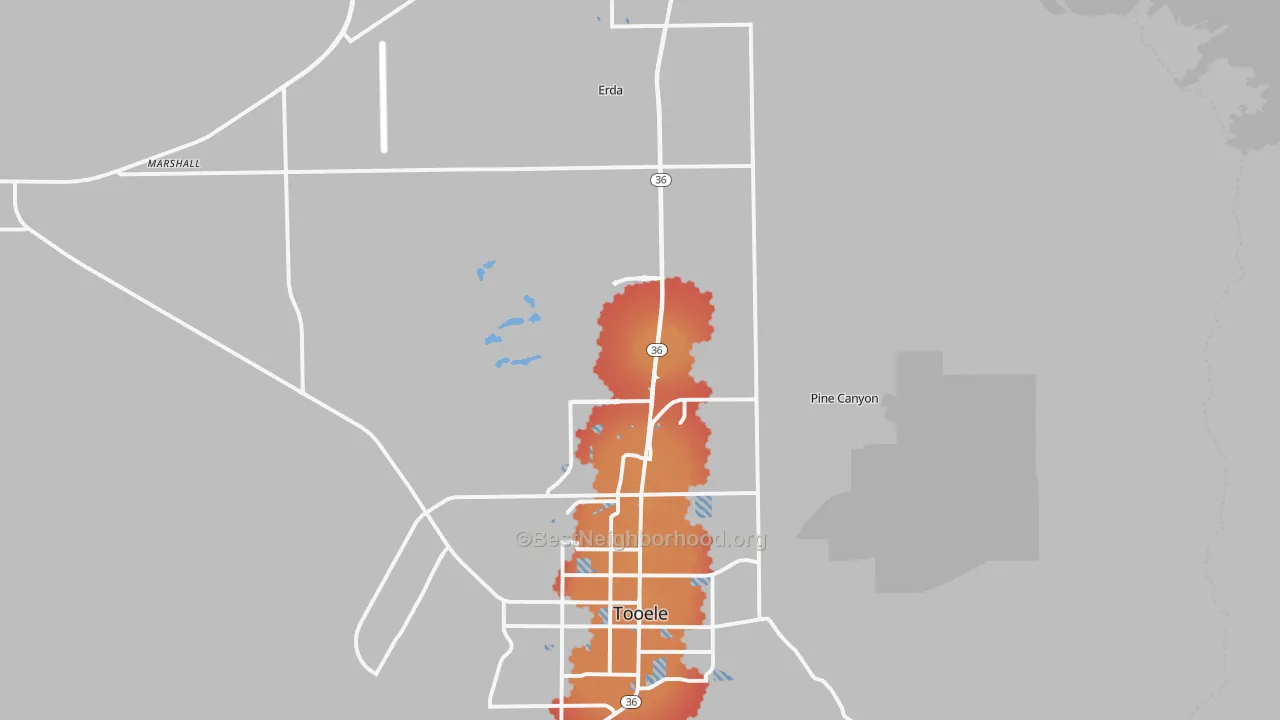 Transit Grade map of 84074, UT