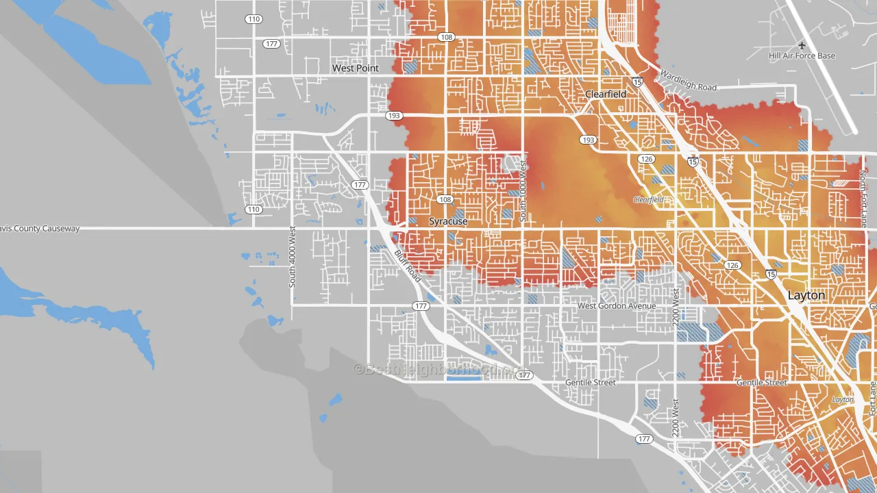 Transit Grade map of 84075, UT
