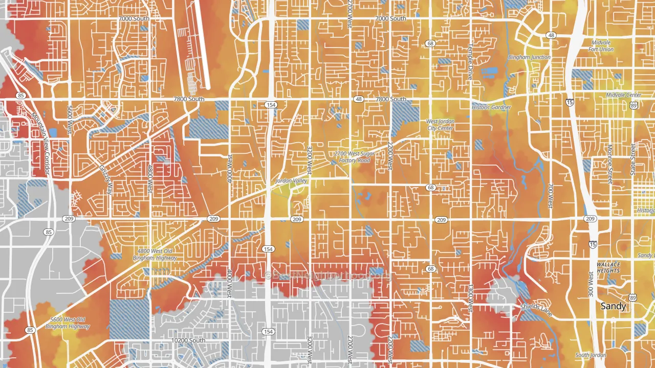 Transit Grade map of 84088, UT