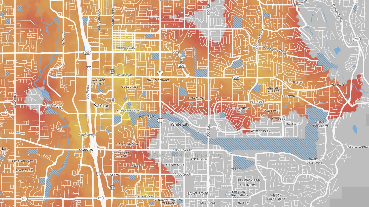 Transit Grade map of 84094, UT