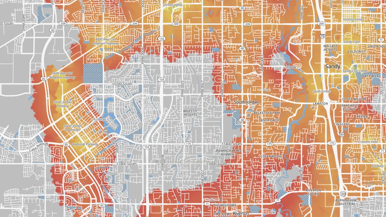 Transit Grade map of 84095, UT