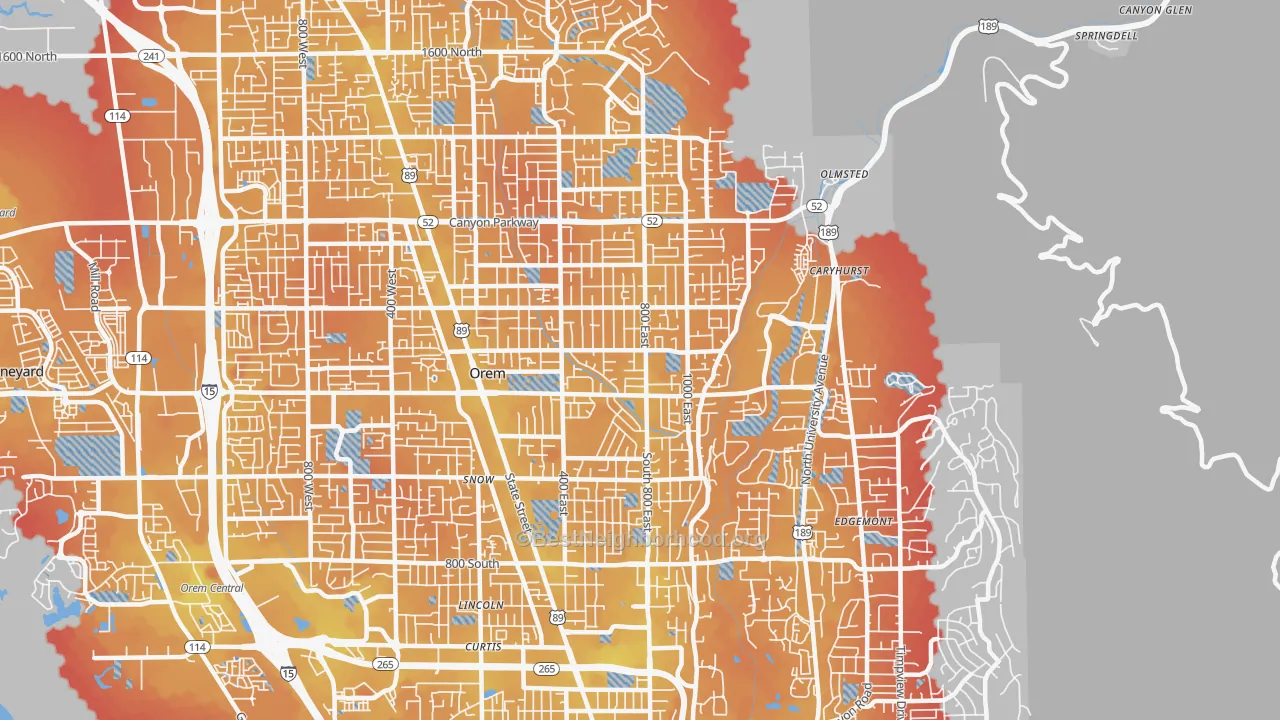 Transit Grade map of 84097, UT