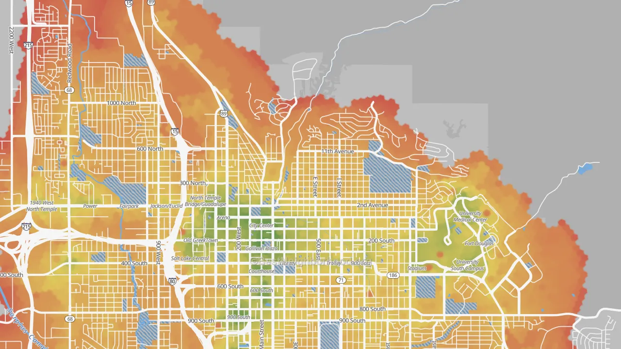Transit Grade map of 84103, UT